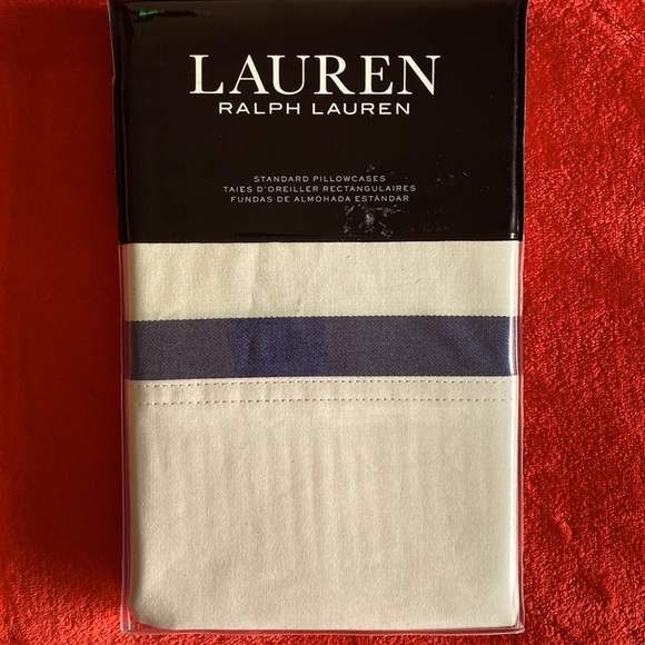 LRL Evan Stripe Standard size set of Pillowcases.
